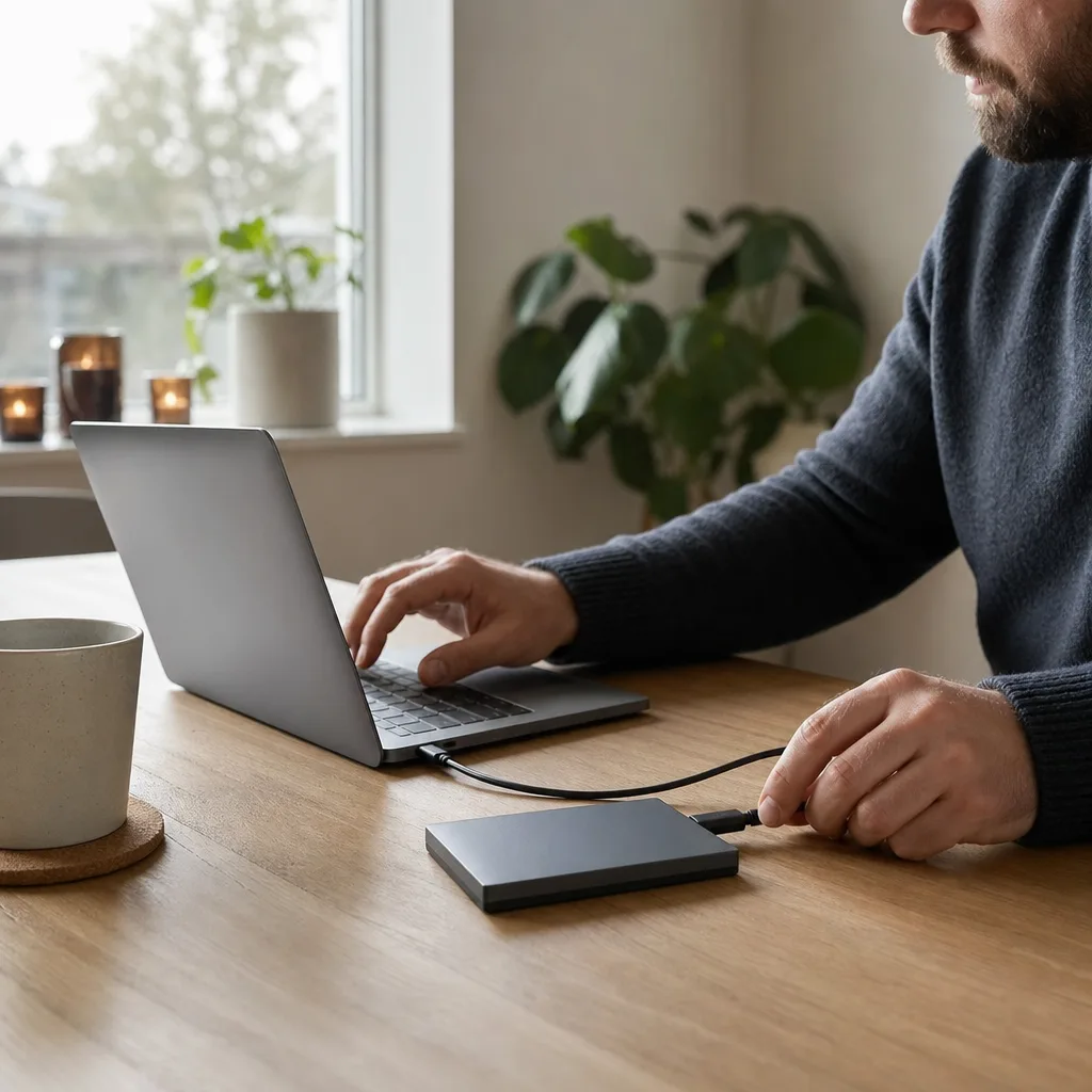 Redaktionell bild om backup mac