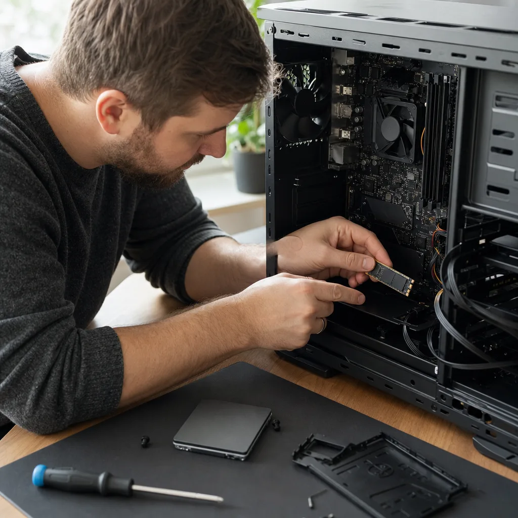Redaktionell bild om installera ssd