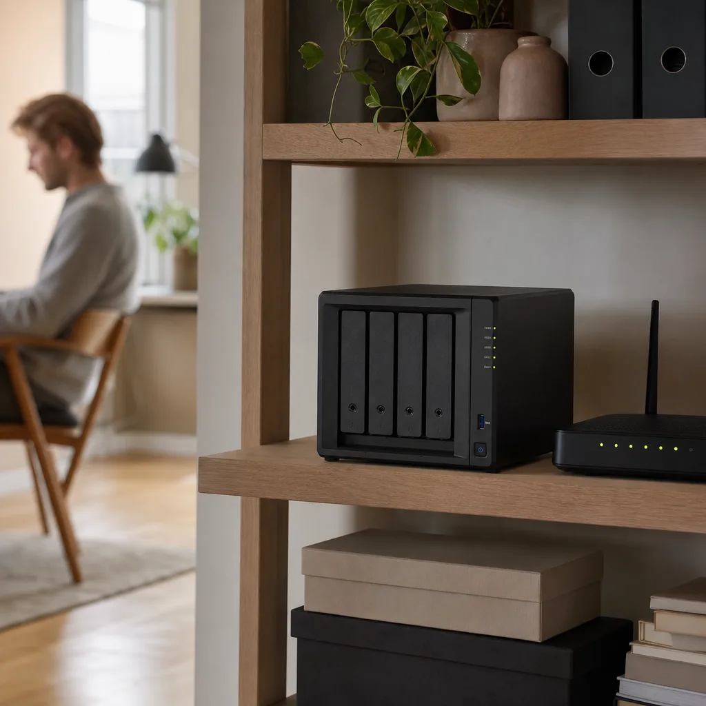 Redaktionell bild om synology nas